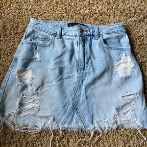 Ripped jean skirt